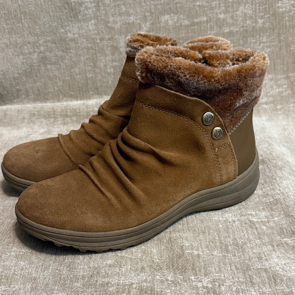 BareTraps Brown Faux Fur Lined Ankle Boots